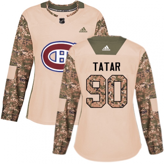 Women's Adidas Montreal Canadiens #90 Tomas Tatar Authentic Camo Veterans Day Practice NHL Jersey - Ujersey