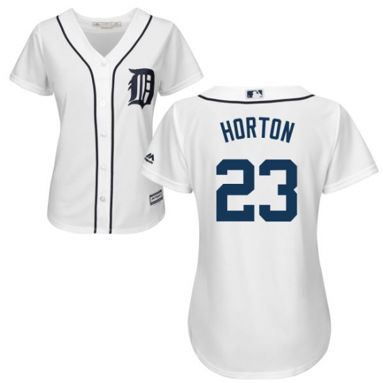Women's Majestic Detroit Tigers #23 Willie Horton Authentic White Home Cool Base MLB Jersey - Ujersey