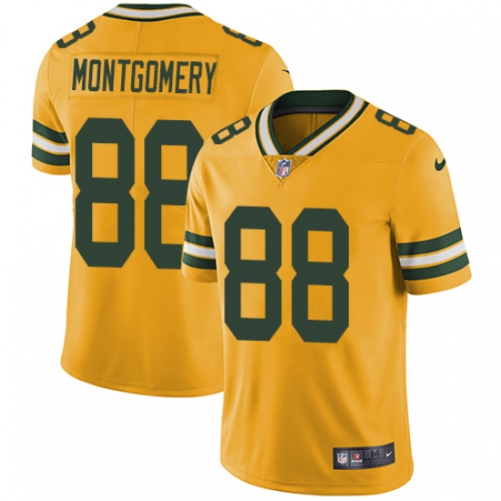 Men's Nike Green Bay Packers #88 Ty Montgomery Limited Gold Rush Vapor Untouchable NFL Jersey - Ujersey