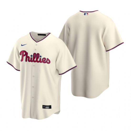 Men's Nike Philadelphia Phillies Blank Cream Alternate Stitched Baseball Jersey - Ujersey