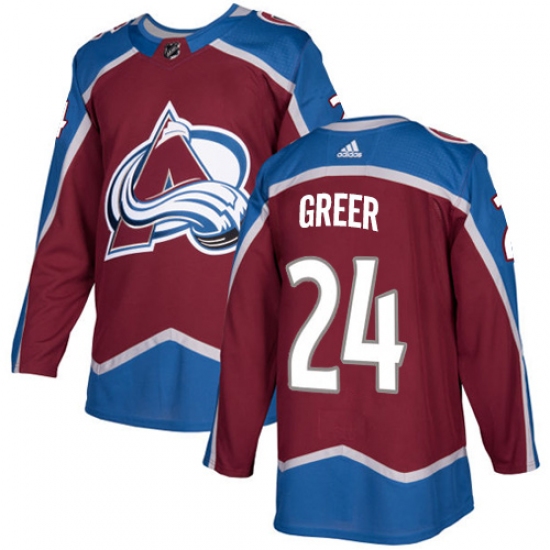 Youth Adidas Colorado Avalanche #24 A.J. Greer Premier Burgundy Red Home NHL Jersey - Ujersey