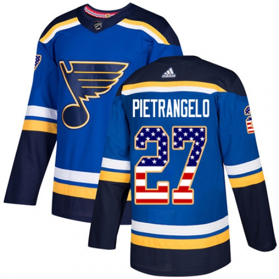 Men's Adidas St. Louis Blues #27 Alex Pietrangelo Authentic Blue USA Flag Fashion NHL Jersey - Ujersey
