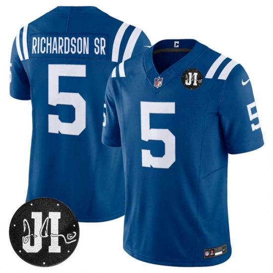 Men's Indianapolis Colts #5 Anthony Richardson Blue 2025 F.U.S.E. Jim Irsay Vapor Limited Football Stitched Jersey - Ujersey