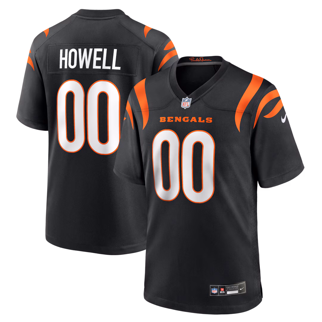Men's Cincinnati Bengals Cashius Howell Nike Black Team Game Jersey - SUjersey01