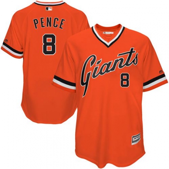 Men's Majestic San Francisco Giants #8 Hunter Pence Authentic Orange 1978 Turn Back The Clock MLB Jersey - Ujersey