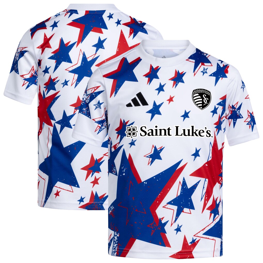 Youth Sporting Kansas City adidas White 2026 Americana Pre-Match Jersey - Ujersey