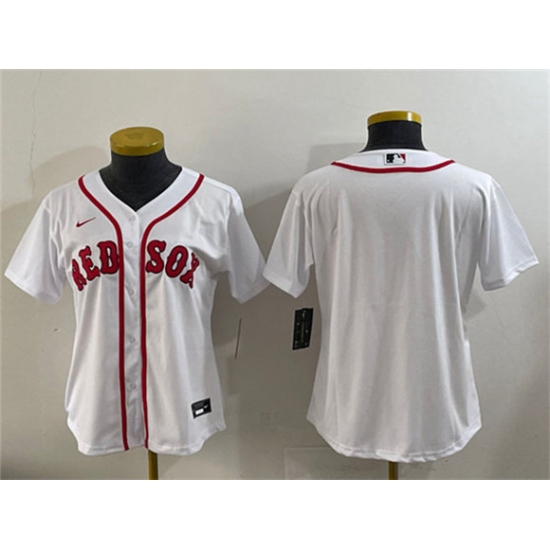 Women's Boston Red Sox Blank White Cool Base Stitched Jersey(Run Small) - Ujersey