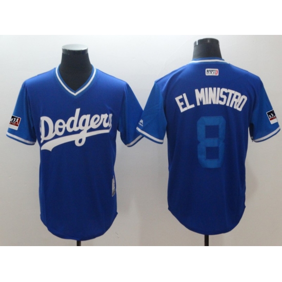 Men's Los Angeles Dodgers #8 Manny Machado El Ministro Royal Players Weekend Team Jersey - Ujersey