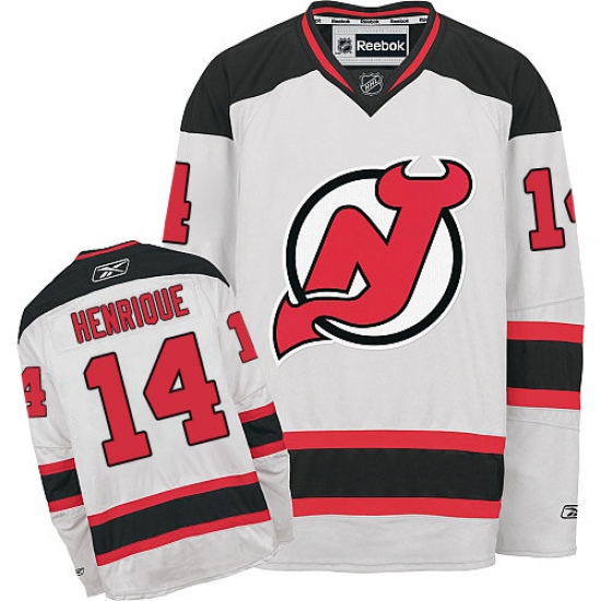 Women's Reebok New Jersey Devils #14 Adam Henrique Authentic White Away NHL Jersey - Ujersey