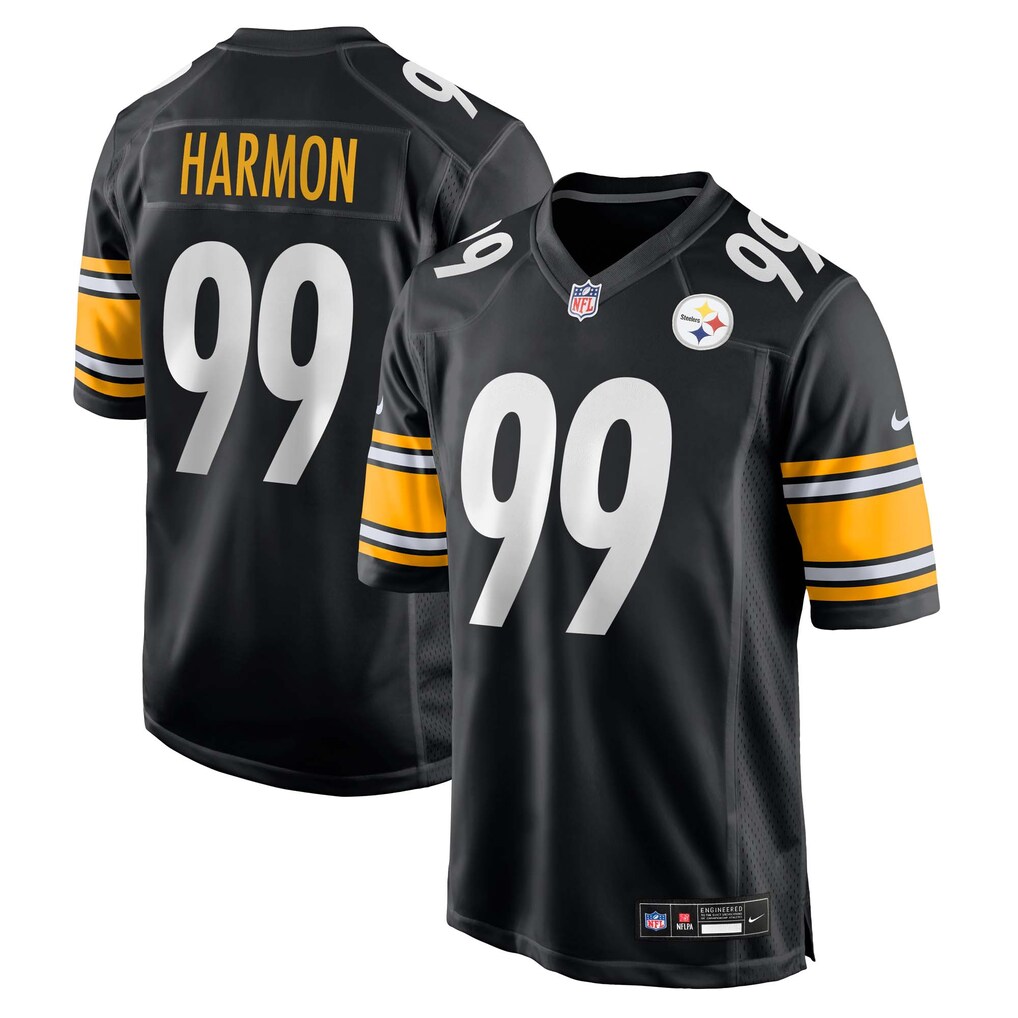 Men's Pittsburgh Steelers Derrick Harmon Nike Black Game Player Jersey