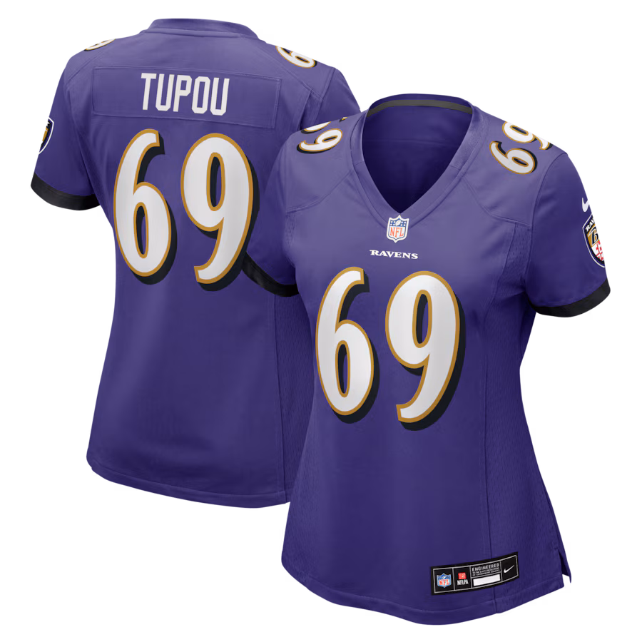 Women's Baltimore Ravens Josh Tupou Nike Purple Team Game Jersey - Ujersey