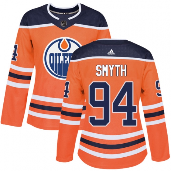 Women's Adidas Edmonton Oilers #94 Ryan Smyth Authentic Orange Home NHL Jersey - Ujersey