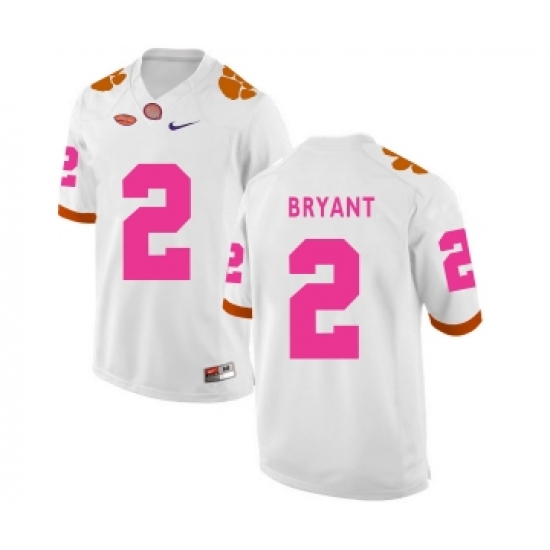 Clemson Tigers 2 Kelly Bryant White 2018 Breast Cancer Awareness College Football Jersey - Ujersey