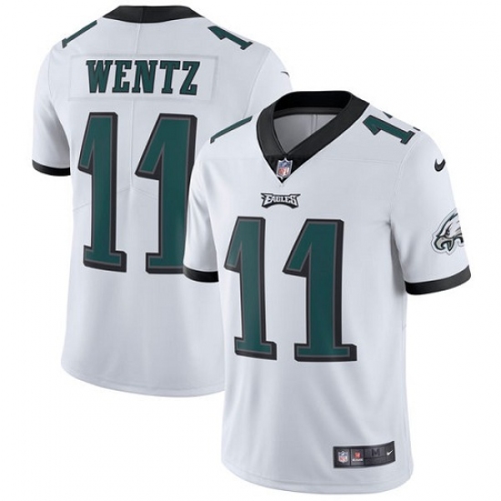 Youth Nike Philadelphia Eagles #11 Carson Wentz White Vapor Untouchable Limited Player NFL Jersey