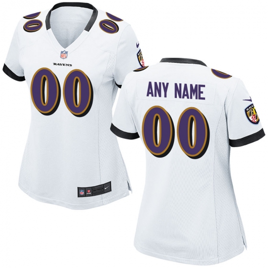 Women's Baltimore Ravens Nike White Custom Jersey - Ujersey