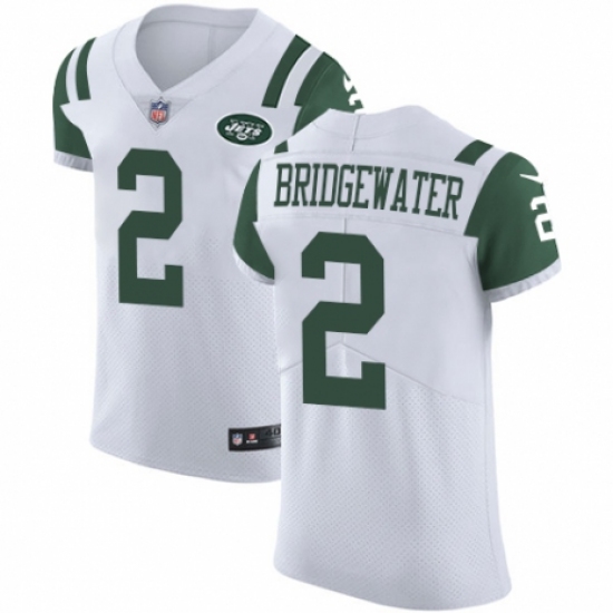 Men's Nike New York Jets #2 Teddy Bridgewater White Vapor Untouchable Elite Player NFL Jersey - Ujersey