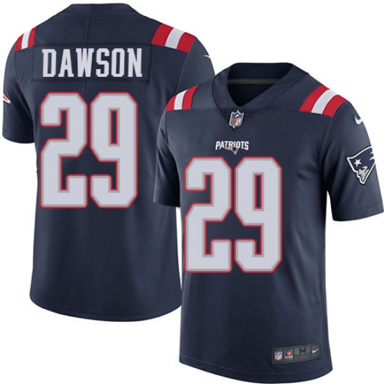 Men's Nike New England Patriots #29 Duke Dawson Limited Navy Blue Rush Vapor Untouchable NFL Jersey - Ujersey