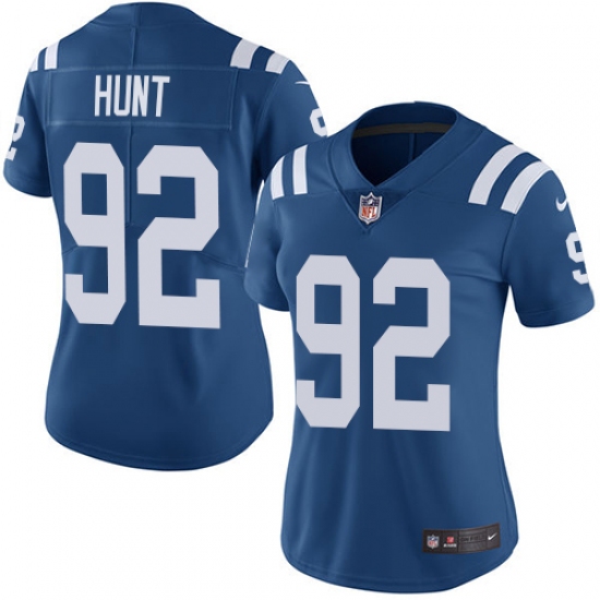 Women's Nike Indianapolis Colts #92 Margus Hunt Royal Blue Team Color Vapor Untouchable Elite Player NFL Jersey - Ujersey