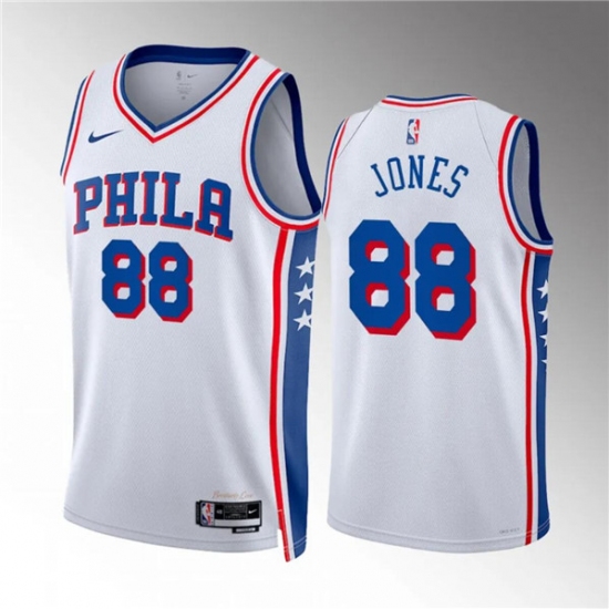 Men's Philadelphia 76ers #88 Kai Jones White Association Edition Stitched Jersey - Ujersey