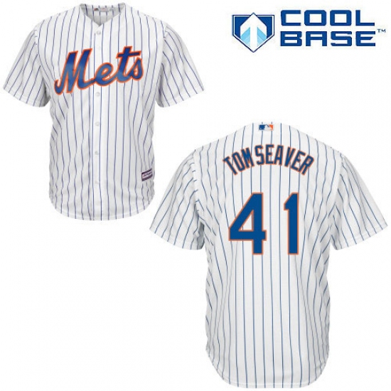 Men's Majestic New York Mets #41 Tom Seaver Replica White Home Cool Base MLB Jersey - Ujersey
