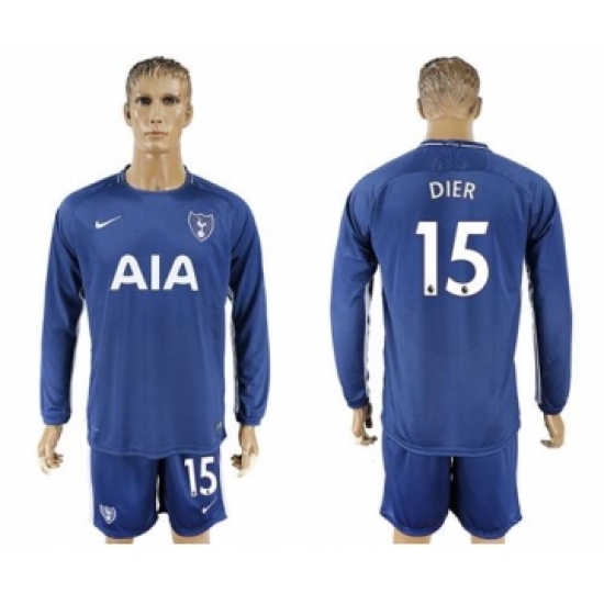 Tottenham Hotspur #15 Dier Away Long Sleeves Soccer Club Jersey