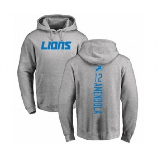 Football Detroit Lions #12 Danny Amendola Ash Backer Pullover Hoodie - Ujersey