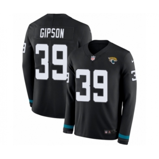 Youth Nike Jacksonville Jaguars #39 Tashaun Gipson Limited Black Therma Long Sleeve NFL Jersey - Ujersey