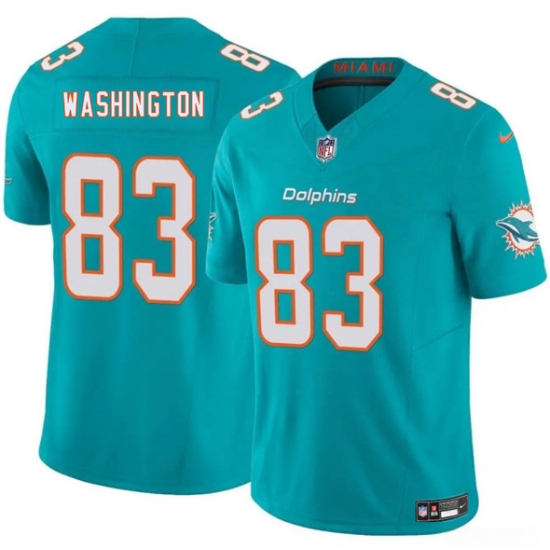 Men's Miami Dolphins #83 Tahj Washington Aqua 2025 Draft F.U.S.E. Vapor Limited Football Stitched Jersey - Ujersey