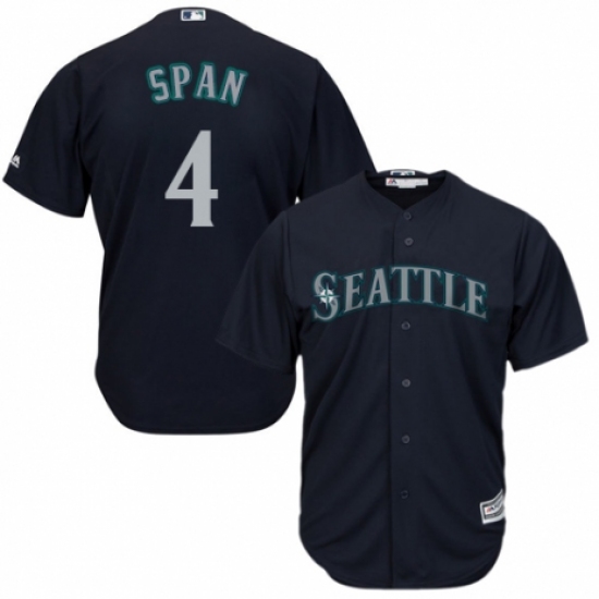 Youth Majestic Seattle Mariners #4 Denard Span Authentic Navy Blue Alternate 2 Cool Base MLB Jersey - Ujersey