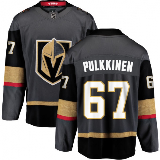 Men's Vegas Golden Knights #67 Teemu Pulkkinen Authentic Black Home Fanatics Branded Breakaway NHL Jersey - Ujersey