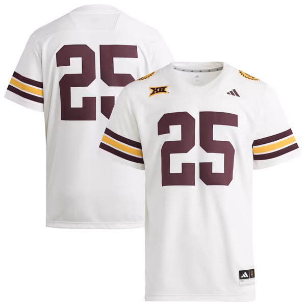 Men's adidas #25 White Arizona State Sun Devils Premier Strategy Jersey - Ujersey