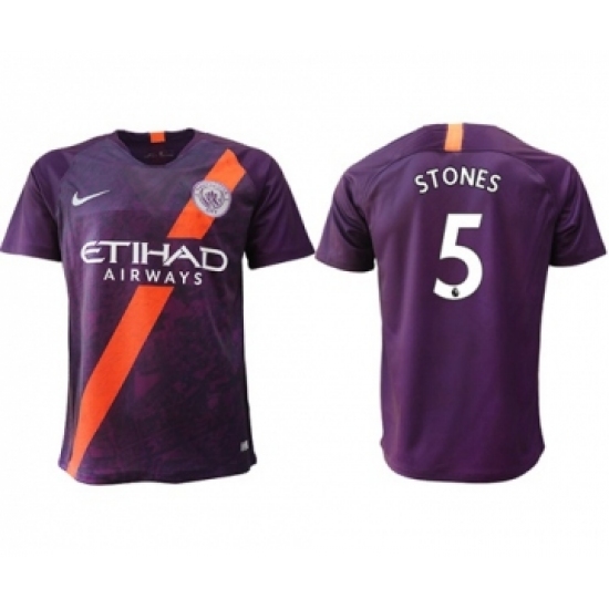 Manchester City #5 Stones Third Soccer Club Jersey