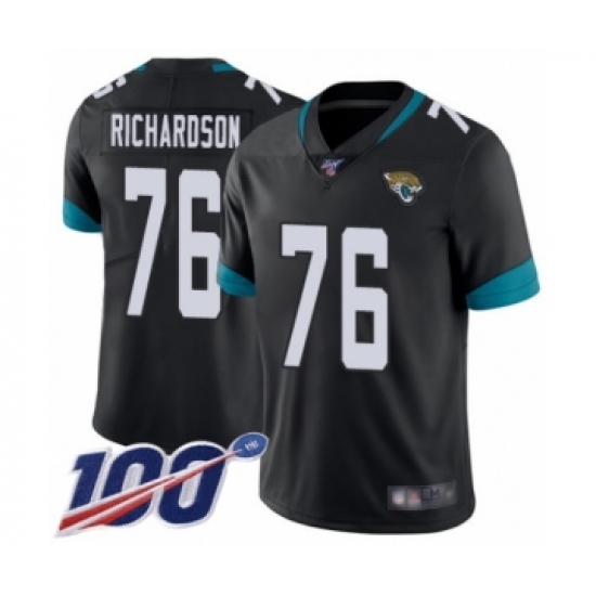 Men's Jacksonville Jaguars #76 Will Richardson Black Team Color Vapor Untouchable Limited Player 100th Season Football Jersey - Ujersey