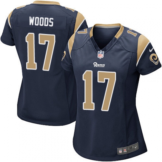 Women's Nike Los Angeles Rams #17 Robert Woods Game Navy Blue Team Color NFL Jersey - Ujersey