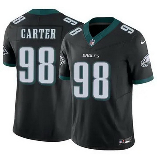 Youth Philadelphia Eagles #98 Jalen Carter Black F U S E Stitched NFL Jersey - Ujersey
