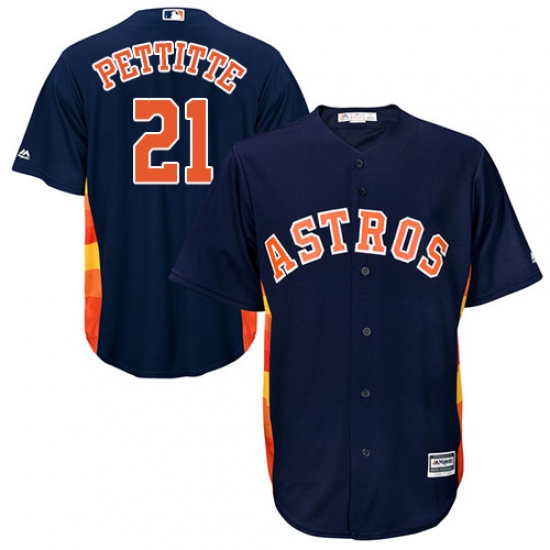 Men's Majestic Houston Astros #21 Andy Pettitte Replica Navy Blue Alternate Cool Base MLB Jersey - Ujersey