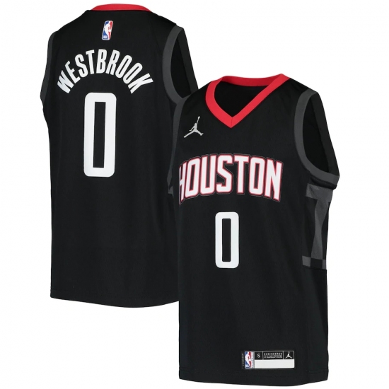 Youth Houston Rockets #0 Russell Westbrook Nike Black 2020-21 Swingman Player Jersey - Ujersey