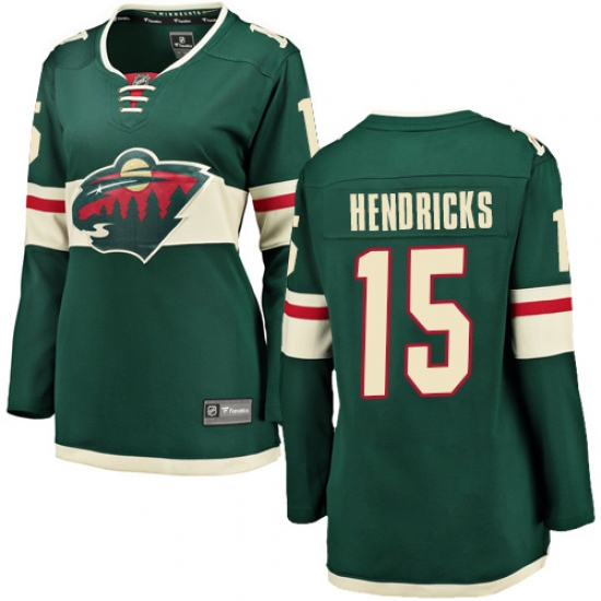 Women's Minnesota Wild #15 Matt Hendricks Authentic Green Home Fanatics Branded Breakaway NHL Jersey - Ujersey