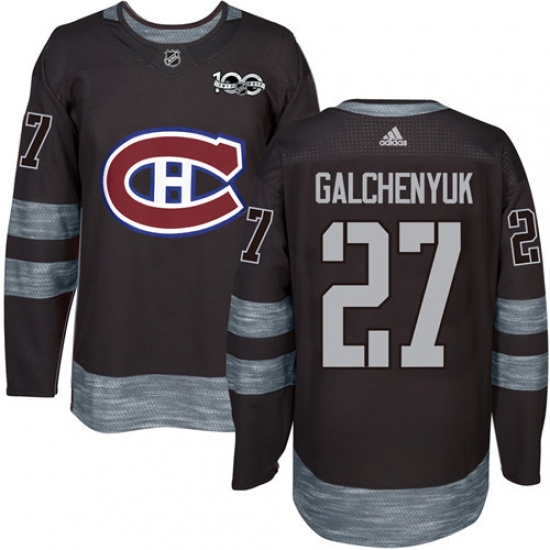 Men's Adidas Montreal Canadiens #27 Alex Galchenyuk Premier Black 1917-2017 100th Anniversary NHL Jersey - Ujersey