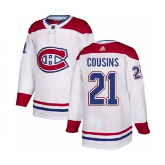 Youth Montreal Canadiens #21 Nick Cousins Authentic White Away Hockey Jersey