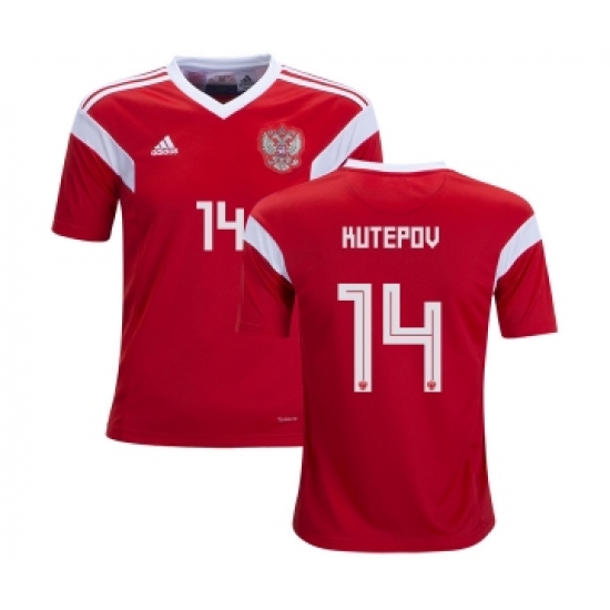 Russia #14 Kutepov Home Kid Soccer Country Jersey