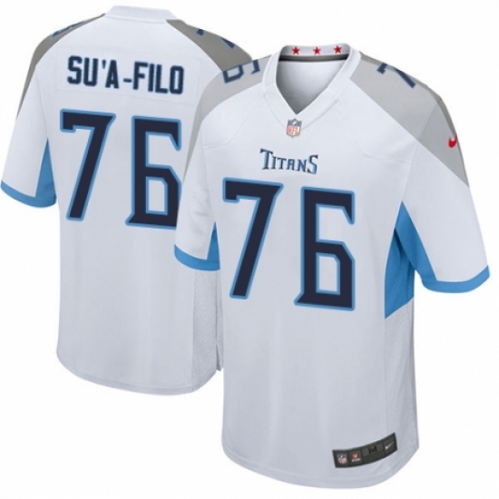 Men's Nike Tennessee Titans #76 Xavier Su'a-Filo Game White NFL Jersey - Ujersey