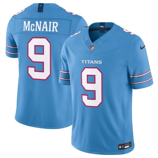Men's Tennessee Titans #9 Steve McNair Light Blue 2026 F.U.S.E. Vapor Limited Stitched Football Jersey - Ujersey
