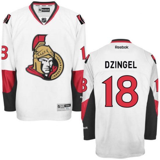 Men's Reebok Ottawa Senators #18 Ryan Dzingel Authentic White Away NHL Jersey - Ujersey