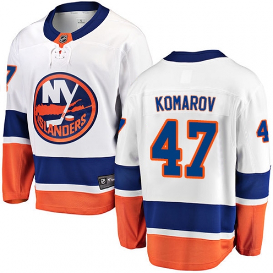 Men's New York Islanders #47 Leo Komarov Fanatics Branded White Away Breakaway NHL Jersey - Ujersey