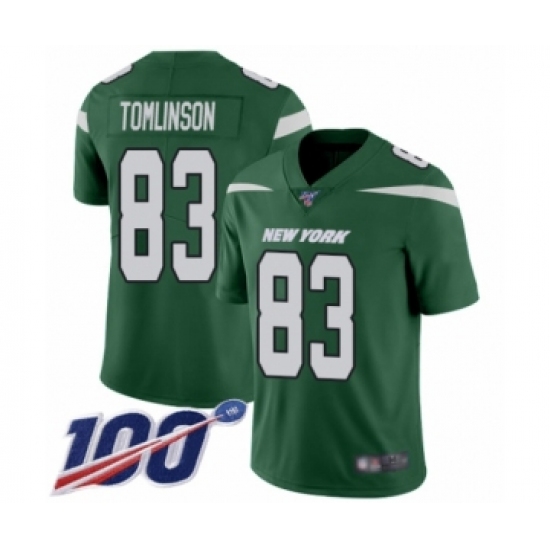 Men's New York Jets #83 Eric Tomlinson Green Team Color Vapor Untouchable Limited Player 100th Season Football Jersey - Ujersey