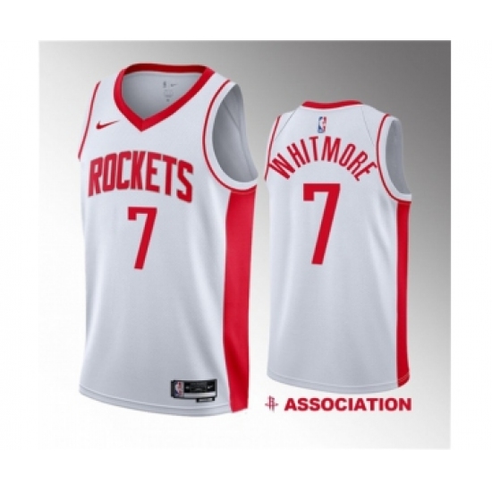 Men's Houston Rockets #7 Cam Whitmore White 2023 Draft Association Edition Stitched Basketball Jersey - Ujersey