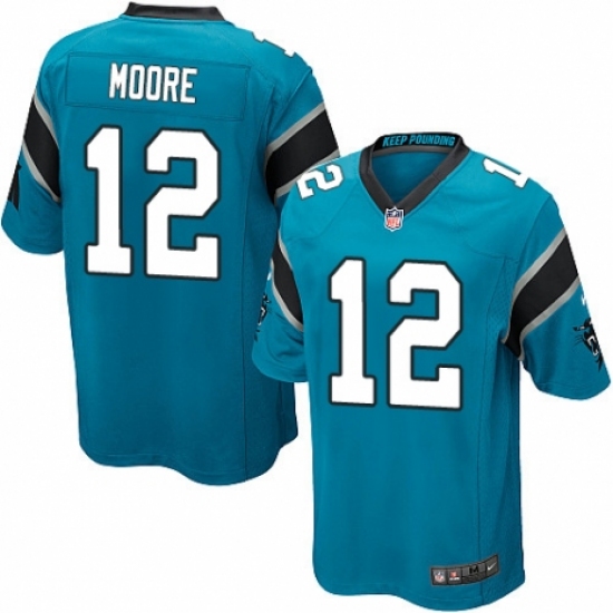 Men's Nike Carolina Panthers #12 D.J. Moore Game Blue Alternate NFL Jersey