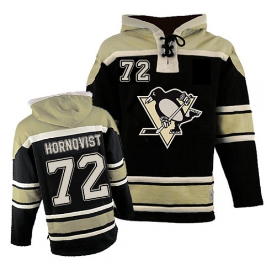 Men's Old Time Hockey Pittsburgh Penguins #72 Patric Hornqvist Premier Black Sawyer Hooded Sweatshirt NHL Jersey - Ujersey
