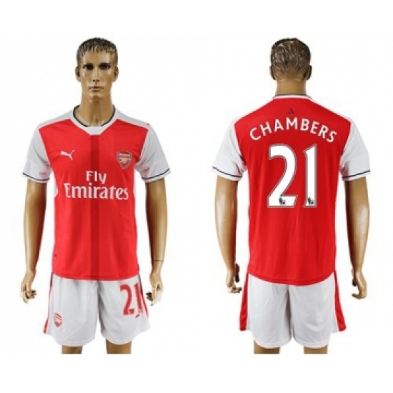 Arsenal #21 Chambers Home Soccer Club Jersey